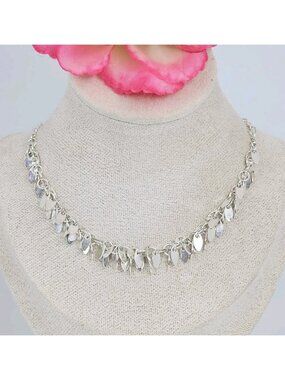 Vintage AVON Cluster Silver Tone Necklace 80s/90s Choker Collar Jewelry